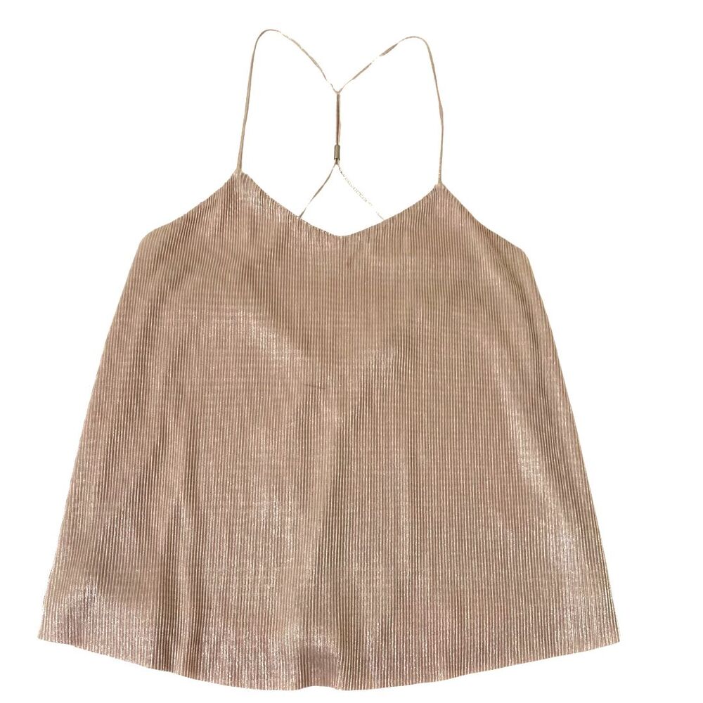 Express Metallic Pink Pleated Cami Top Size XS NEW with Tag - Picture 4 of 12